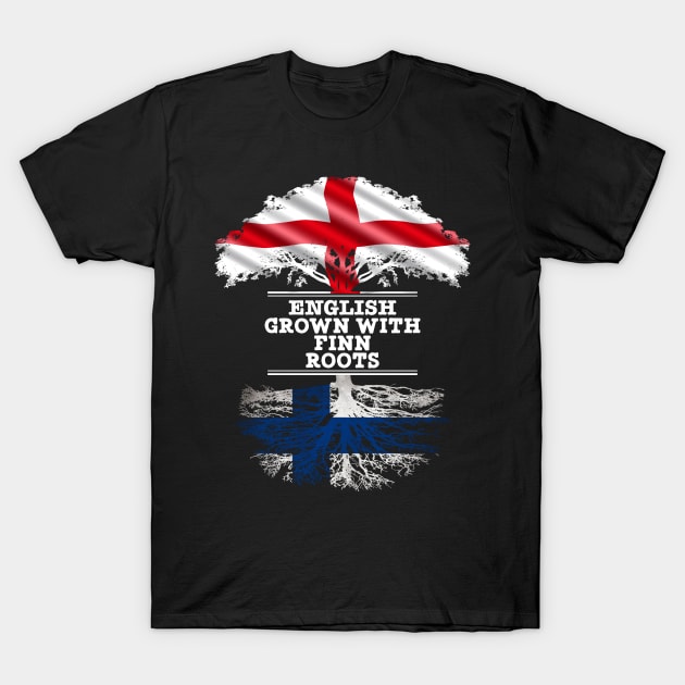 English Grown With Finn Roots - Gift for Finn With Roots From Finland T-Shirt by Country Flags